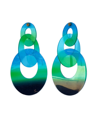COUTURE EMERALD LARGE LINK EARRINGS