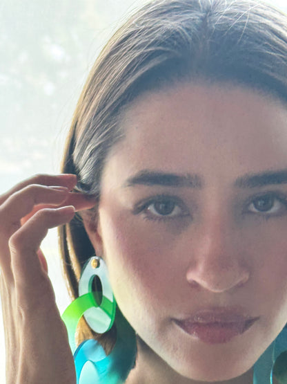 COUTURE EMERALD LARGE LINK EARRINGS