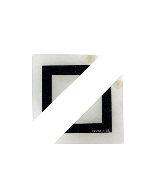 WHITE SILK SQUARE EARRINGS